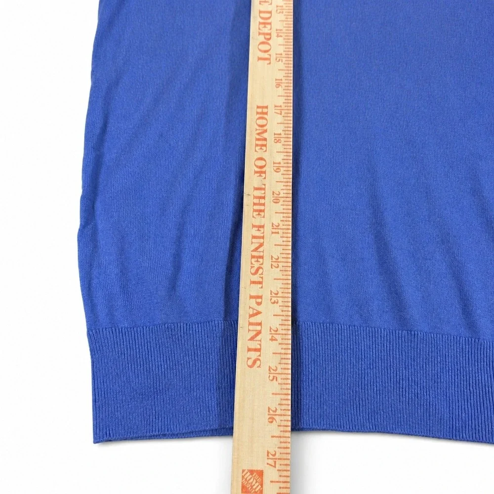 Banana Republic Luxury Blend Silk Cashmere V-Neck Sweater Blue Lg Mens Pullover